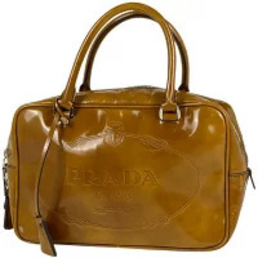 Prada handbag features a distinct marbelized